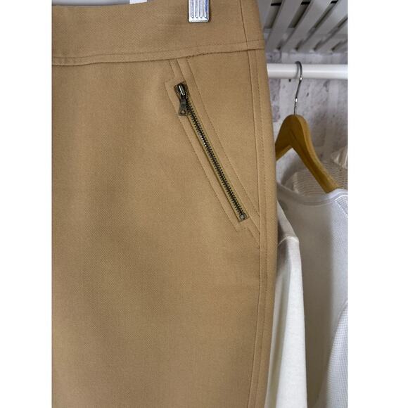 Loft Women's Size 6 Petite Tan Zip Pocket Knee Length Straight Skirt #0596 - Picture 3 of 10